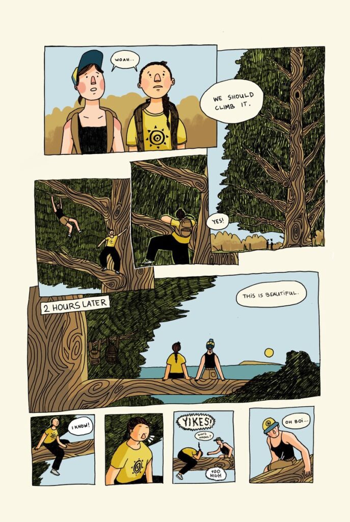 Example of a comic book page illustrated by Tess Lockey.