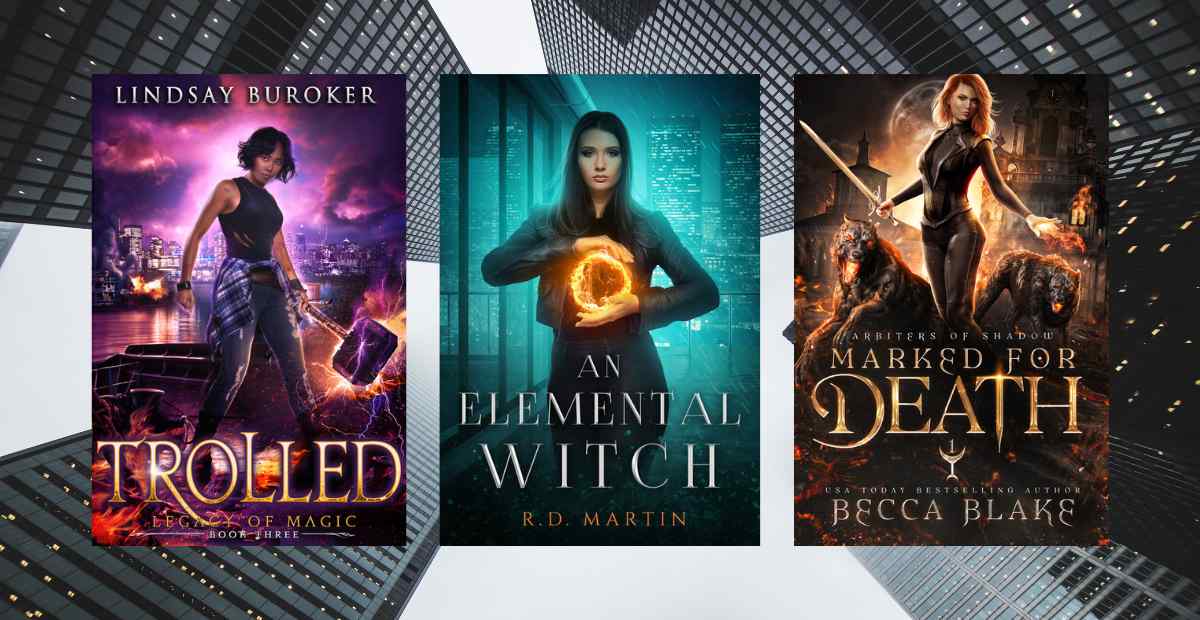 3 examples of urban fantasy book covers